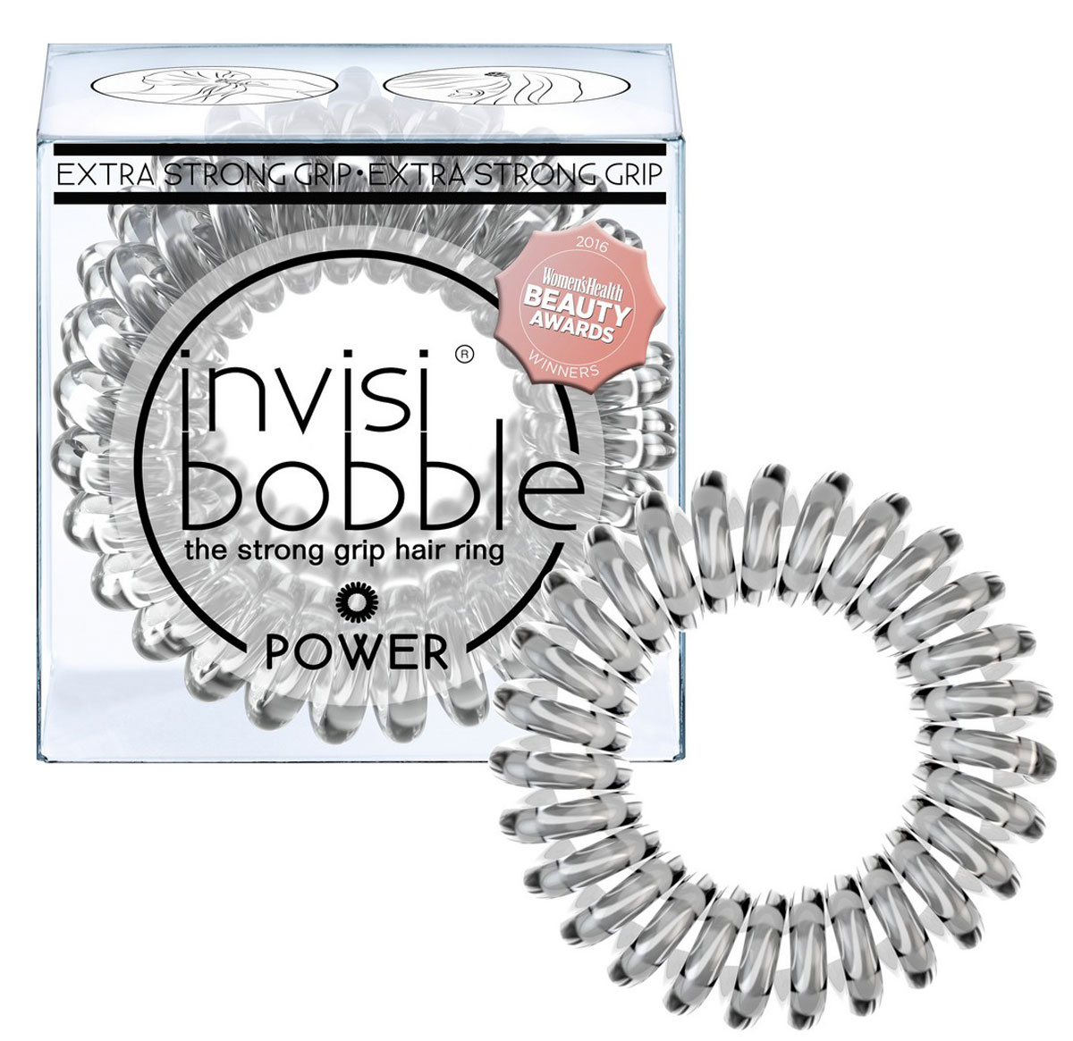 Invisibobble Резинка-браслет для волос Power Crystal Clear, 3 шт