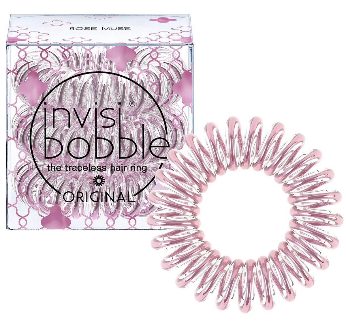 Резинка-браслет для волос Invisibobble Time To Shine Rose Muse, 3 шт3062 Резинка-браслет для волос Invisibobble Time To Shine Rose Muse, 3 шт3062Оригинальные резинки-браслеты invisibobble в форме телефонного шнура, созданные в Германии. К самому блестящему сезону invisibobble представляет коллекцию Time to Shine. Оттенок Rose Muse (розовое золото) создан, чтобы дарить вдохновение! Резинки invisibobble подходят для всех типов волос, надежно фиксируют причёску, не оставляют заломов и не вызывают головную боль благодаря неравномерному распределению давления на волосы. Кроме того, они не намокают и не вызывают аллергию при контакте с кожей, поскольку изготовлены из искусственной смолы. C резинками invisibobble можно легко создавать разнообразные прически. Резинки прочно держат волосы любой длины, при этом не стягивая их слишком туго. Телефонный провод позволяет с легкостью и без вреда для волос протягивать пряди под спираль и ослаблять уже закрепленные для придания объема прическе. invisibobble ORIGINAL идеально подходят для ежедневного применения.Не комедогенна.
