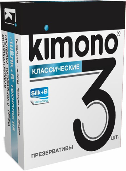 Kimono презервативы классические, 3 шт156-00-03 Kimono презервативы классические, 3 шт156-00-03KIMONO Классические нежные и гармоничные. Гладкие презервативы в силиконовой смазке с накопителем. Произведены из отборного латекса, при изготовлении использованы самые современные технологии производства и контроля качества на всех этапах. Каждый презерватив проверен электроникой. Только для одноразового использования. Презервативы KIMONO при правильном использовании, обеспечивают надёжную защиту от нежелательной беременности и заболеваний передающихся половым путём в том числе и ВИЧ. Ни одно средство предохранения не гарантирует 100% защиты. Перед использованием необходимо ознакомится с инструкцией внутри упаковки. Фасовка презервативов KIMONO № 3 Классические: в одном блоке (шоу-боксе) 12 упаковки, в каждой упаковке 3 презерватива.
