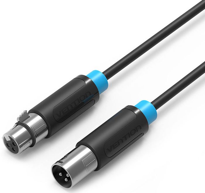 Vention XLR M - XLR F, Black аудиокабель (5 м)BBFBJ Vention XLR M - XLR F, Black аудиокабель (5 м)BBFBJПредназначен для передачи аналоговых моно звуковых сигналов между аудио, аудио-видео и (или) компьютерными устройствами или их компонентами. С помощью данного кабеля вы можете коммутировать профессиональное Hi-Fi и High-End оборудование.Продукция соответствует следующим сертификатам: RoHS, CE, FCC, TIA, ISOСпецификация:Тип разъема: XLR M / XLR FКонтакты: никелированные, коррозийно-стойкиеИнтерфейс: моноТип оболчки: ПВХ - экранированныйСечение жилы: 26 AWGМатериал проводника: чистая бескислородная медьФорма: круглыйДлина (м): 5Цвет: черный