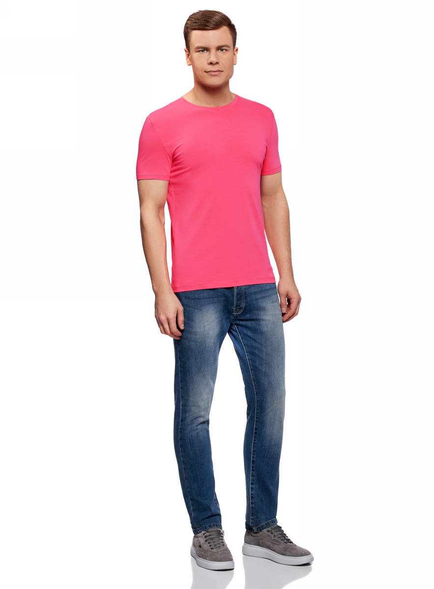 Футболка мужская oodji Basic, цвет: ярко-розовый. 5B611004M/46737N/4D00N. Размер XXL (58/60)5B611004M/46737N/4D00N Футболка мужская oodji Basic, цвет: ярко-розовый. 5B611004M/46737N/4D00N. Размер XXL (58/60)5B611004M/46737N/4D00NМужская базовая футболка от oodji выполнена из эластичного хлопкового трикотажа. Модель с короткими рукавами и круглым вырезом горловины.