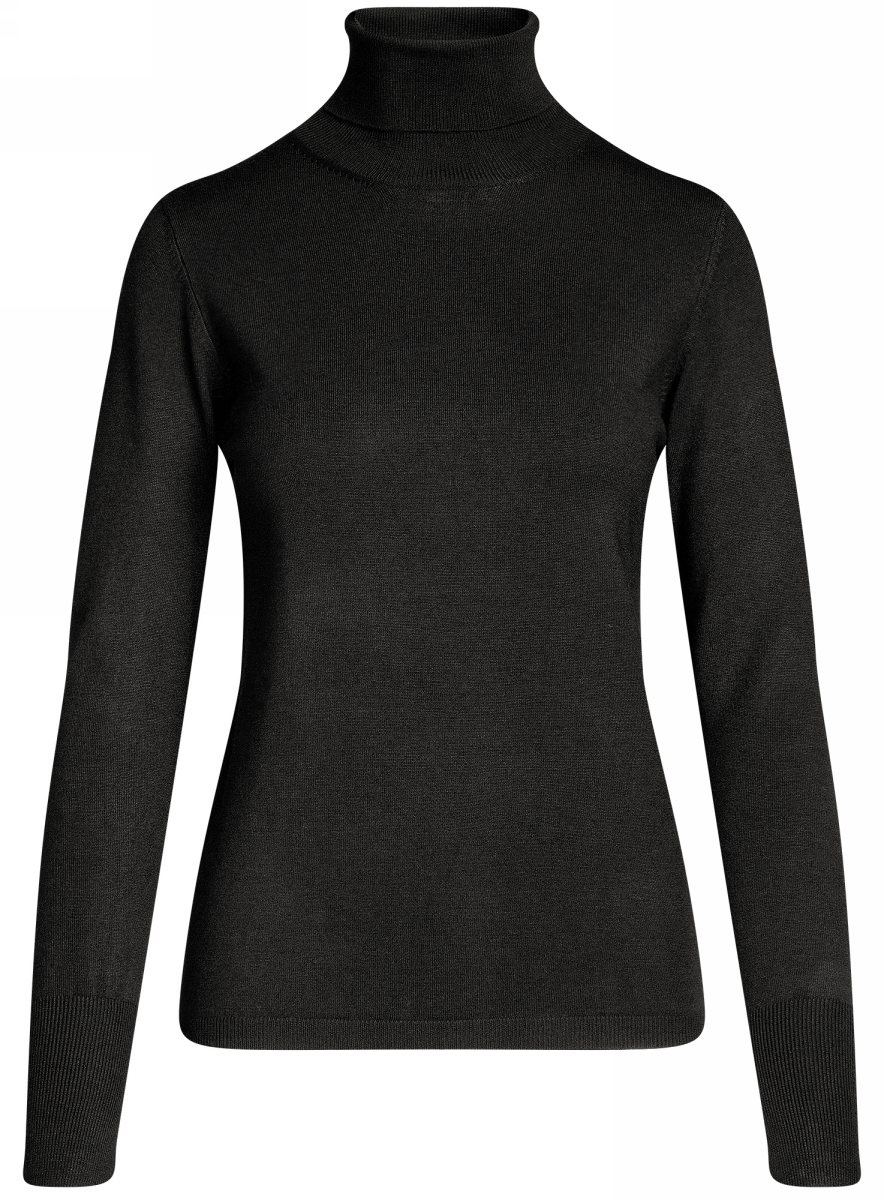 Свитер женский oodji Collection, цвет: черный. 74412005-7B/45904/2900N. Размер L (48)74412005-7B/45904/2900N Свитер женский oodji Collection, цвет: черный. 74412005-7B/45904/2900N. Размер L (48)74412005-7B/45904/2900NЖенский базовый свитер от oodji выполнен из вискозной пряжи с добавлением полиамида. Модель с длинными рукавами и воротником-гольф.