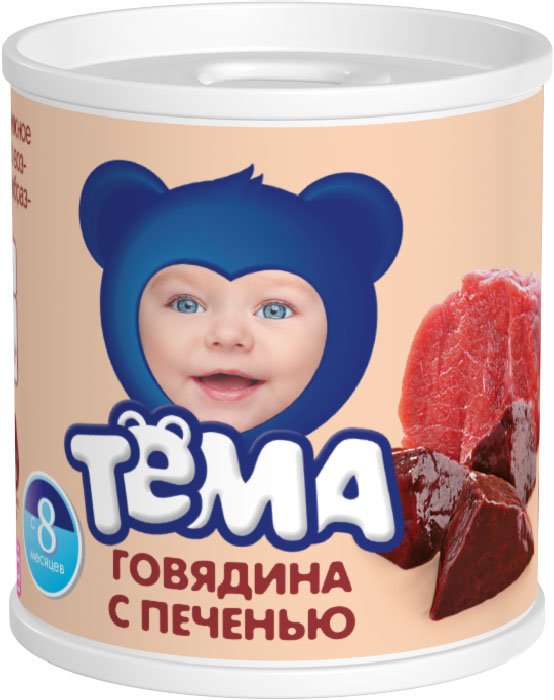 Тема пюре говядина с печенью, 100 г71730 Тема пюре говядина с печенью, 100 г71730Говядина - это источник белка и железа, так необходимых для роста и развития малыша. А овощи добавляют в пюре огромное количество полезных витаминов и микроэлементов. Именно поэтому питание от компании Тема очень полезное и вкусное. Оно прекрасно подойдет в качестве первого прикорма. Его нежный вкус и легкая консистенция непременно придутся по нраву вашему малышу.