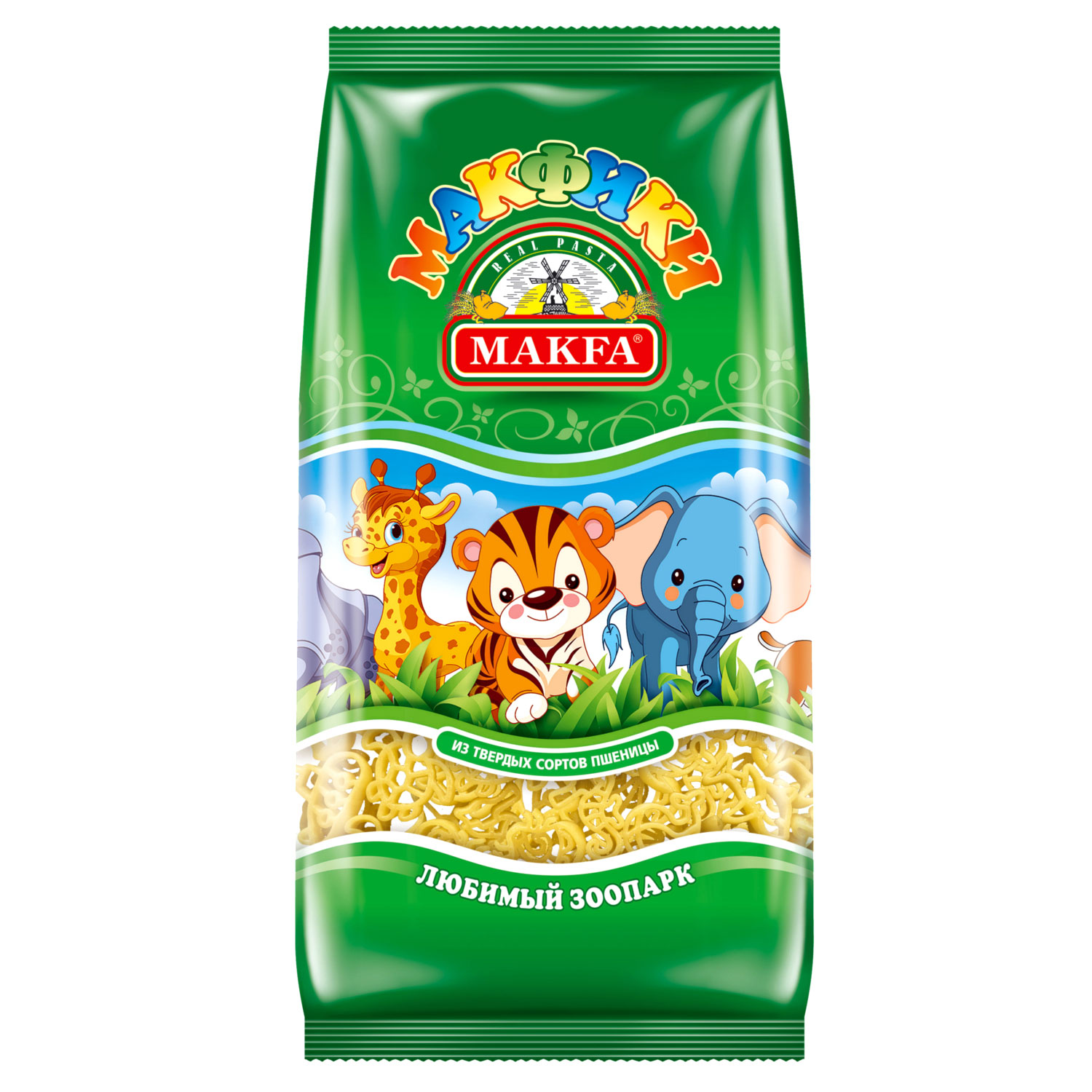 Makfa макфики зоопарк, 250 г310-0 Makfa макфики зоопарк, 250 г310-0Тринадцать фигурок в форме представителей фауны - диких и домашних животных познакомят ребенка с животным миром и помогут накормить его вкусно, полезно и без капризов.Бронзовая матрица помогает создать у макаронных изделий особенную поверхность, которая лучше удерживает соус.Варятся 12 минут.