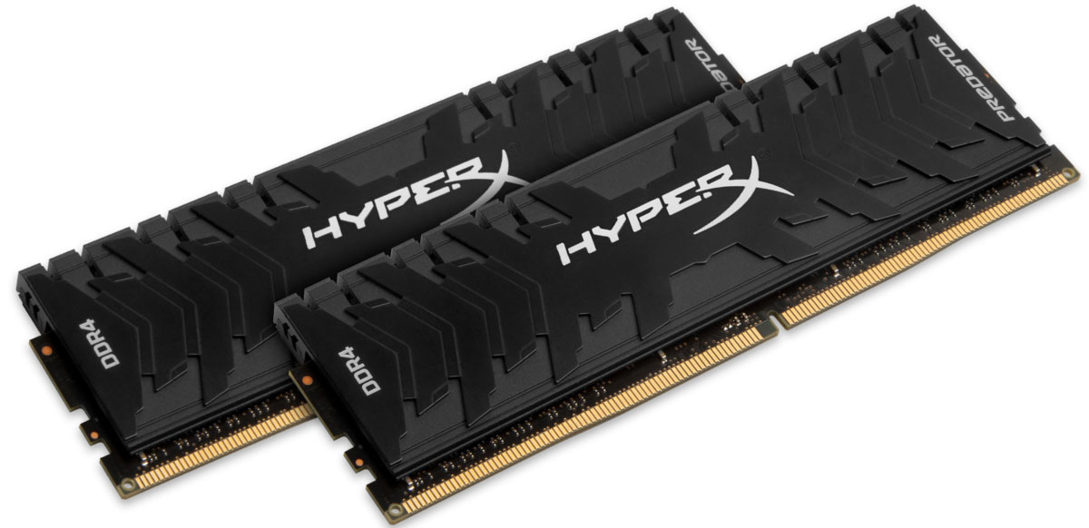 Kingston Predator DDR4 DIMM 8GB (2х4GB) 3200МГц комплект модулей оперативной памяти (HX432C16PB3K2/8)HX432C16PB3K2/8 Kingston Predator DDR4 DIMM 8GB (2х4GB) 3200МГц комплект модулей оперативной памяти (HX432C16PB3K2/8)HX432C16PB3K2/8Обеспечьте высокую скорость работы вашего ПК на базе процессора AMD или Intel с помощью модулей памяти Kingston Predator DDR4.Посейте страх в сердцах своих соперников с помощью агрессивного теплоотвода Predator DDR4 в стильном черном цвете. Увеличьте частоту обновления кадров, обеспечьте плавное потоковое вещание и быстрое редактирование видео, благодаря частоте до 4000 МГц и таймингу на уровне CL12-CL19.Профили Intel XMP оптимизированы для новейших чипсетов Intel - для максимальной скорости работы вам нужно просто выбрать соответствующий профиль. Благодаря 100% заводскому тестированию на рабочей частоте и пожизненной гарантии, надежные модули памяти Predator DDR4 обеспечивают оптимальное сочетание высокой производительности и максимальной уверенности.