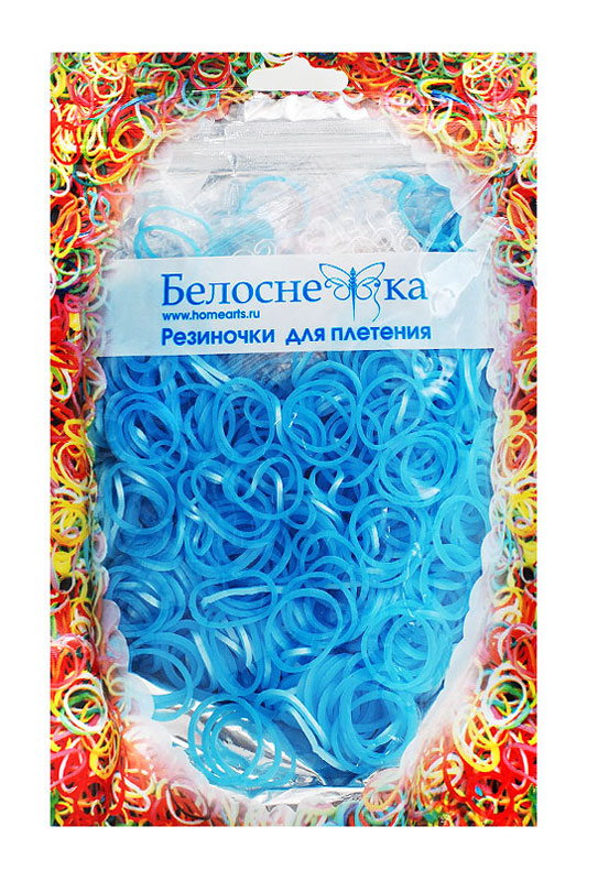 Белоснежка Резиночки для плетения цвет голубой металлик 1000 шт