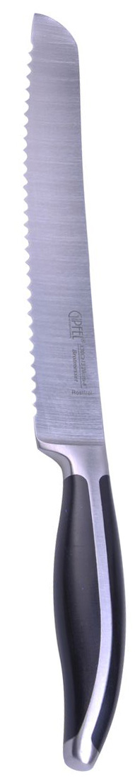Нож для хлеба Gipfel, длина лезвия 20,32 см. 69576957 Нож для хлеба Gipfel, длина лезвия 20,32 см. 69576957Нож Gipfel выполнен из нержавеющей стали. Ножи из нержавеющей стали относятся к ножам более высокого класса. Удобная литая рукоятка ножа, выполненная из нержавеющей стали с бакелитовыми вставками, не позволит выскользнуть ему из руки.Этот нож с волнистым лезвием прекрасно подойдет для нарезки хлеба и других продуктов. Нож Gipfel займет достойное место среди аксессуаров на вашей кухне.