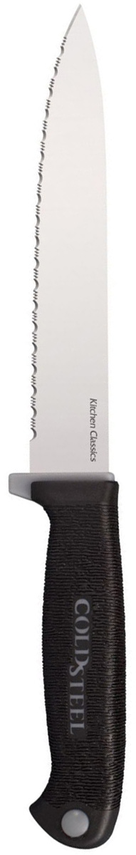 Нож кухонный Cold Steel Utility Knife, длина лезвия 15,2 смCS/59KSUZ Нож кухонный Cold Steel Utility Knife, длина лезвия 15,2 смCS/59KSUZКухонный нож Cold Steel Utility Knife - незаменимый помощник на вашей кухне. Лезвие, изготовленное из стали холодной закалки, более стойкое к воздействию кислот, содержащихся в продуктах, более гигиенично и не подвержено коррозии. Кроме того, лезвие дополнено серрейторной заточкой.Легкая, отлично сбалансированная и приятная на ощупь рукоятка, выполнена из качественного кратона. Усовершенствованная модель удобна в использовании. Общая длина ножа: 27,6 см.Толщина лезвия: 1,5 мм.