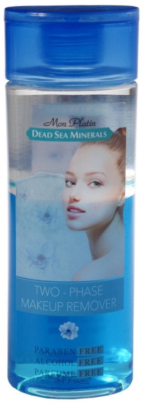 Mon Platin двухфазное средство для снятия макияжа Dead Sea Minerals, 200 млDSM278 Mon Platin двухфазное средство для снятия макияжа Dead Sea Minerals, 200 млDSM278Двухфазное средство для снятия макияжа 200 мл. Первая фаза содержит мягкие компоненты, растворяющиеся сразу после нанесения средства на кожу лица, и с легкостью удаляют остатки макияжа. Вторая фаза основана на воде, обогащенной минеральными и увлажняющими веществами, а также витамином В5, Е и смягчающими веществами, которые завершают процесс очищения, оставляя на коже легкий приятный запах. Подходит для очищения чувствительной кожи вокруг глаз, шеи и губ. Снимает даже водостойкий макияж быстро и без сильно трения кожи. Не содержит спирт, парабены и отдушки.