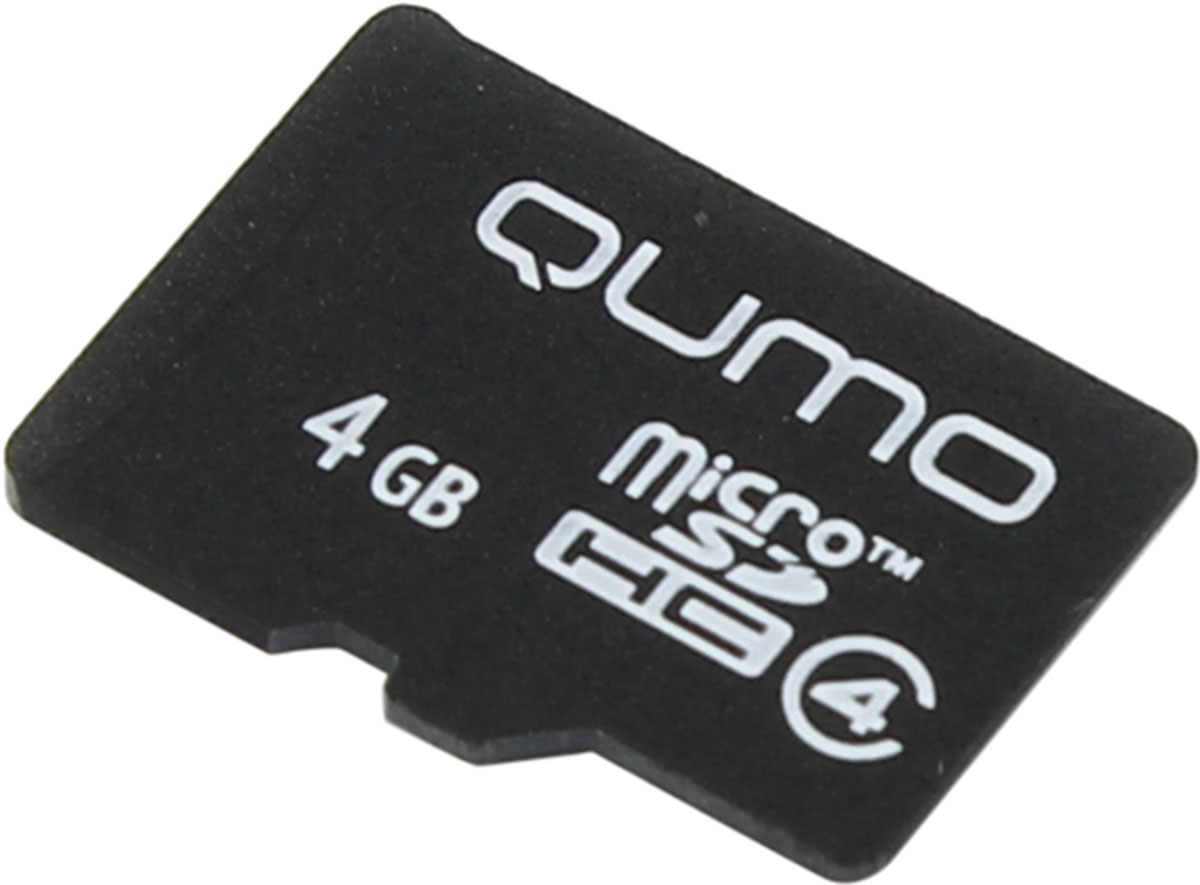 QUMO microSDHC Class 4 4GB карта памятиQM4GMICSDHC4NA QUMO microSDHC Class 4 4GB карта памятиQM4GMICSDHC4NAУниверсальная карта QUMO microSDHC Class 4 расширяет способность памяти многофункциональных мобильных телефонов, цифровых камер, карманных компьютеров и других портативных устройств, поддерживающие данный формат карт. Идеально подходит для записи любых видов данных. Сохраните больше своих собственных коллекций музыки, видеороликов, кинофильмов, рингтонов, картинок и фотографий.