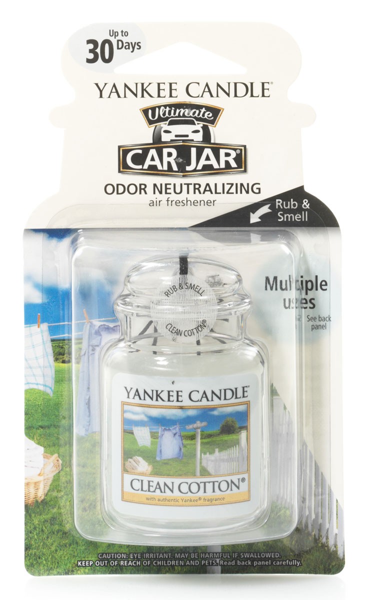Ароматизатор автомобильный Yankee Candle Чистый хлопок, гелевый1220878E Ароматизатор автомобильный Yankee Candle Чистый хлопок, гелевый1220878EПолимерный (гелевый) ароматизатор Yankee Candle с запахом высушенного на свежем воздухе хлопка, с легкими оттенками белых цветов и лимона.Продукция для автомобиля от Yankee Candle прекрасно ароматизирует маленькие пространства, при этом не обладает навязчивым запахом, от которого нужно будет проветривать ваш автомобиль. Ароматизатор прослужит вам около 4 недель.