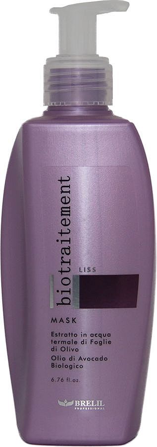 Brelil Bio Traitement Liss Mask Маска восстанавливающая, разглаживающая для прямых или непослушных волос 200 млB5069514 Brelil Bio Traitement Liss Mask Маска восстанавливающая, разглаживающая для прямых или непослушных волос 200 млB5069514Brelil Bio Traitement Liss Mask Увлажняющая маска замечательно смягчает и выпрямляет непослушные волосы, предотвращает появление секущихся кончиков. Маска создана на основе экстракта масла авокадо на термальной воде и экстракта оливковых листьев. Экстракт масла авокадо, который богат ненасыщенными жирными кислотами Омега 6 и Омега 9, известен своими великолепными питательными и увлажняющими свойствами. Данный экстракт оказывает на волосы тонизирующий эффект, питает их всеми необходимыми витаминами, осуществляет смягчение и разглаживание волос. Экстракт оливковых листьев с витамином С выполняет функцию уплотнение структуры каждого волоса, облегчает расчёсывание, обладает отличными антиоксидантными свойствами.Увлажняющая маска Брелил Liss Mask абсолютно не утяжеляет волосы, делает их сильными и эластичными, имеет освежающий фруктовый аромат. Активные компоненты: термальная вода, экстракт оливковых листьев, экстракт масла авокадо.