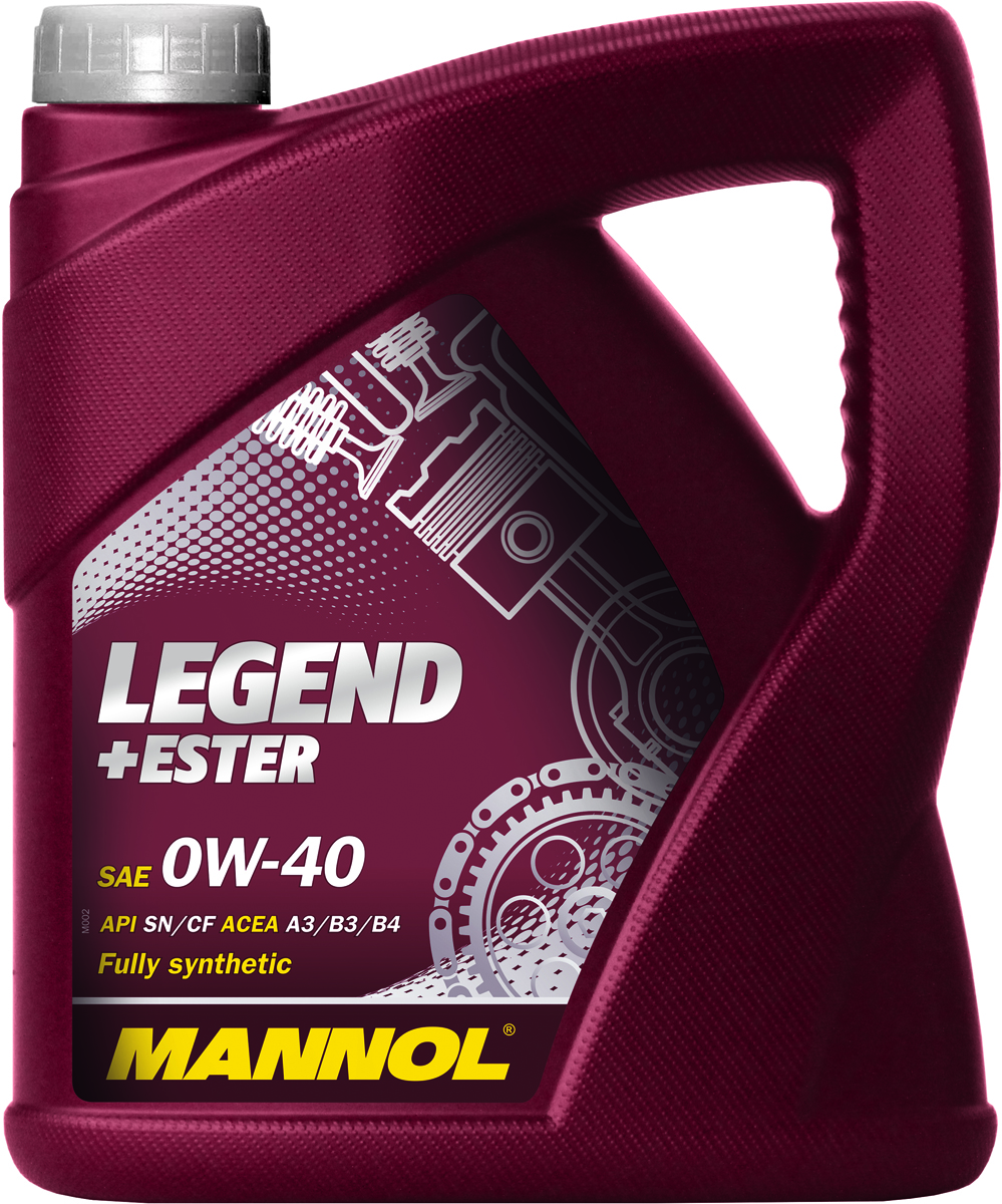Масло моторное MANNOL Legend+Ester, 0W-40, синтетическое, 4 л1001 Масло моторное MANNOL Legend+Ester, 0W-40, синтетическое, 4 л1001Моторное масло Mannol Legend+Ester - универсальное всесезонное полностью синтетическое энергосберегающее моторное масло, предназначенное для новых поколений всех типов двигателей. Благодаря уникальной би-синтетической основе обеспечивает мгновенную смазку при экстремально низких температурах. Предотвращает пусковой износ. Обеспечивает исключительную чистоту деталей двигателя. Гарантирует максимальную защиту от износа на всех режимах работы двигателя.Допуски и соответствия ACEA A3/B3/B4, MB 229.3. Вязкость при -35°C: 6200 CP. Вязкость при 100°C: 12,55 CSt. Вязкость при 40°C: 68,2 CSt. Индекс вязкости: 185. Плотность при 15°C: 842 kg/m3. Температура вспышки COC: 224 °C. Температура застывания: -50 °C. Щелочное число: 10,16 gKOH/kg. Товар сертифицирован.