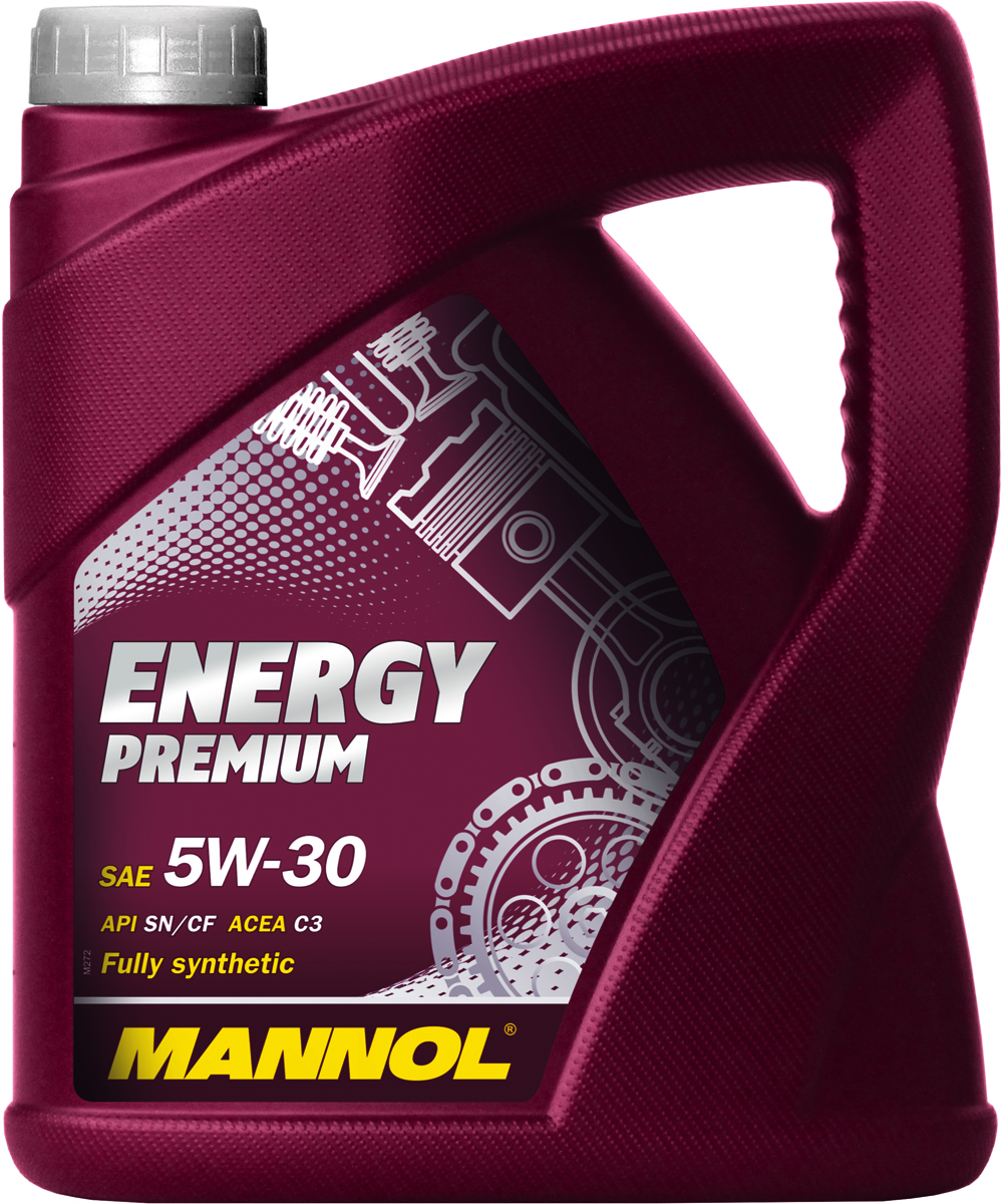 Масло моторное MANNOL Energy Premium, 5W-30, синтетическое, 4 л4007 Масло моторное MANNOL Energy Premium, 5W-30, синтетическое, 4 л4007Универсальное синтетическое моторное масло MANNOL Energy Premium, предназначенное для использования в бензиновых и дизельных двигателях автомобилей, оснащенных турбонаддувом и без него, оборудованных и необорудованных сажевыми фильтрами (DPF, FAP) и другими системами очистки выхлопных газов. Современный пакет присадок обеспечивает максимальную защиту от износа и исключительную чистоту деталей двигателя в суровых условиях эксплуатации. Полностью синтетическая базовая основа гарантирует исключительную стабильность всех характеристик моторного масла даже в увеличенных интервалах техобслуживания (до 40 000 км). Может использоваться в автомобилях, переоборудованных под использование сжиженного или природного газа (LPG/CNG).Допуски и соответствия ACEA C3, MB 229.51, VW 505.01/505.00/502.00, BMW LL-04,GM dexos2.Вязкость при -30°C: 5820 CP. Вязкость при 100°C: 11,4 CSt.Вязкость при 40°C: 62,7 CSt.Индекс вязкости: 164.Плотность при 15°C: 850 kg/m3.Температура вспышки COC: 224 °C.Температура застывания: -42 °C.Щелочное число: 8,12 gKOH/kg.Товар сертифицирован.