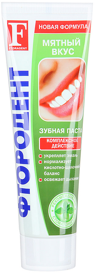 Фтородент Зубная паста Мятный вкус, 125 г35550045 Фтородент Зубная паста Мятный вкус, 125 г35550045Обеспечивает защиту зубов и свежесть дыхания в течение дня.
