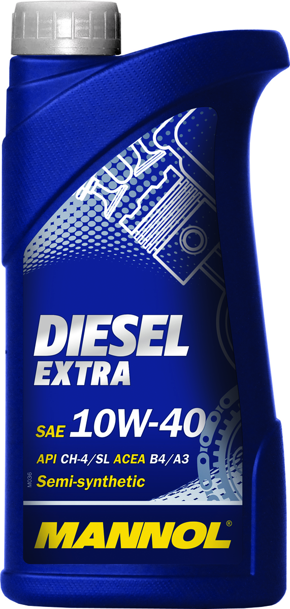 Масло моторное MANNOL Diesel Extra, 10W-40, полусинтетическое, 1 л1105 Масло моторное MANNOL Diesel Extra, 10W-40, полусинтетическое, 1 л1105Моторное масло Mannol Diesel Extra 10W40 - всесезонное полусинтетическое моторное масло, предназначенное для дизельных двигателей легковых автомобилей. Обладает оптимальными низкотемпературными характеристиками и высокой термоокислительной стабильностью. Специально разработано для двигателей, оснащенных турбонаддувом. Обеспечивает надежную защиту от износа и исключительную чистоту деталей двигателя. Возможно использование в бензиновых двигателях.Допуски и соответствия ACEA B3/A3, VW 505.00/502.00.Вязкость при -25°C: 6276 CP.Вязкость при -25°C: 7000 CP.Вязкость при 100°C: 13,7 CSt.Вязкость при 40°C: 92 CSt.Индекс вязкости: 151.Плотность при 15°C: 878 kg/m3.Температура вспышки COC: 226 °C.Температура застывания: -30 °C.Щелочное число: 8,6 gKOH/kg.Товар сертифицирован.