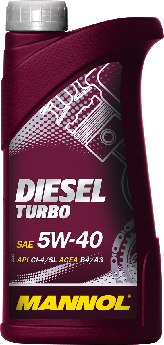 Моторное масло MANNOL Diesel Turbo, 5W-40, API CI-4/SL, синтетическое, 1 лкн12-60авц Моторное масло MANNOL Diesel Turbo, 5W-40, API CI-4/SL, синтетическое, 1 лкн12-60авцMannol Diesel Turbo 5W40 - всесезонное моторное масло, разработанное для современных высокофорсированных турбодизельных инжекторных двигателей. Обеспечивает высокую прокачиваемость при холодном старте. Обладает оптимальной вязкостью в широком диапазоне температур. Эффективно защищает от износа. Обеспечивает исключительную чистоту деталей двигателя. Применимо также для бензиновых двигателей.Допуски и соответствия ACEA B4/A3, VW 502.00/505.00