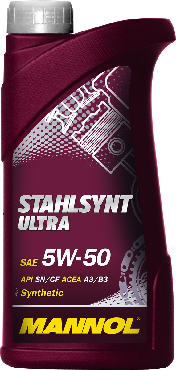 Масло моторное MANNOL Stahlsynt Ultra, 5W-50, синтетическое, 1 л1015 Масло моторное MANNOL Stahlsynt Ultra, 5W-50, синтетическое, 1 л1015Моторное масло MANNOL StahlSynt Ultra – универсальное всесезонное моторное масло на гидросинтетической основе, предназначенное для современных бензиновых и дизельных двигателей с турбонаддувом и без. Разработано с использованием специальной новой уникальной технологии снижения износа StahlSynt. Обеспечивает высокую степень защиты. Гарантирует исключительную чистоту деталей двигателя. Обеспечивает оптимальную вязкость в широком диапазоне температур. StahlSynt Ultra – надежная работа двигателя в условиях высоких нагрузок, скоростей и частой смены температур. Допуски и соответствия ACEA A3/B3.Вязкость при -25°C: 6000 CP.Вязкость при 100°C: 16,6 CSt.Вязкость при 40°C: 99,1 CSt.Индекс вязкости: 182.Плотность при 15°C: 847 kg/m3.Температура вспышки COC: 224 °C.Температура застывания: -35 °C.Щелочное число: 9,6 gKOH/kg.Товар сертифицирован.