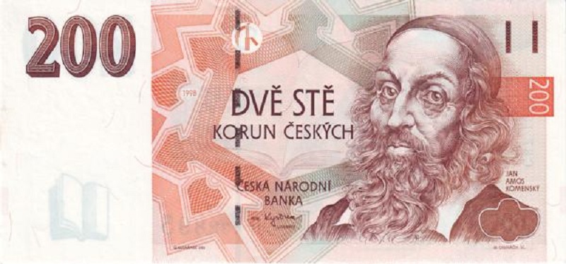 Банкнота номиналом 200 крон. Чехия. 1998 год