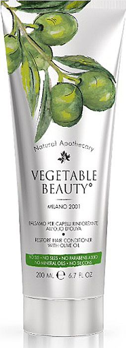 Vegetable Beauty Бальзам для волос восстанавливающий с маслом оливы, 200 мл8032568-302083 Vegetable Beauty Бальзам для волос восстанавливающий с маслом оливы, 200 мл8032568-302083Vegetable Beauty - это новая линия высокоэффективных косметических продуктов, разработанная на основе натуральных растительных биокомпонентов, которые попадают прямо в цель! Благодаря современным разработкам итальянских ученых, высокотехнологичной исследовательской базе и самым высоким стандартам производства, были созданы самые натуральные и безопасные косметические продукты под брендом Vegetable Beauty. Vegetable Beauty - красивыми будьте!Богатая текстура бальзама обеспечивает интенсивное питание и увлажнение волос.Оливковое масло в сочетании с маслом макадамии восстанавливает структуру волос изнутри, разглаживает, не утяжеляя их. Экстракт алоэ питает корни волос, увлажняет волосы по всей длине, избавляет от секущихся кончиков, защищает волосы от агрессивных внешних воздействий.Волосы становятся эластичными, мягкими, легко поддаются укладке.Единственный бальзам для волос на фармацевтическом рынке, содержащий самое оптимальное количество масла оливы.Высокоэффективные биокомпоненты питают каждый волос и фолликулу, восстанавливая поврежденные волосы и предотвращая их выпадение.Подходит для ежедневного ухода.