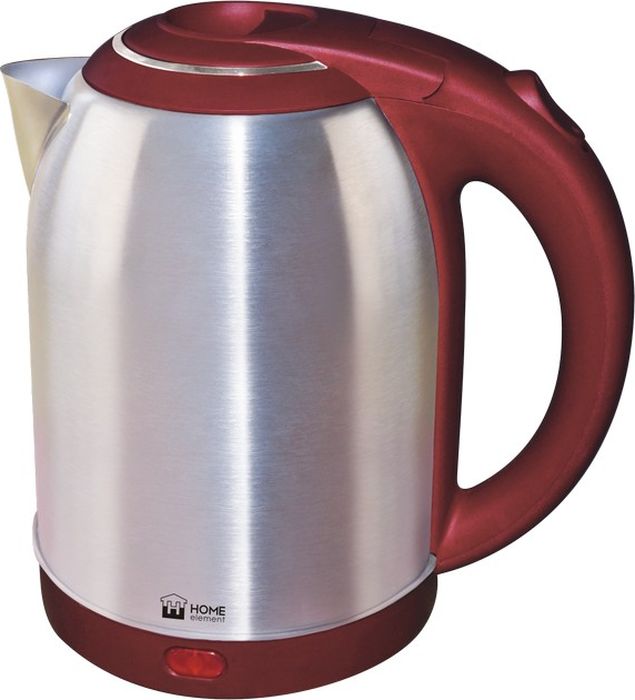 Home Element HE-KT155, Burgundy чайник электрическийHE-KT155 Home Element HE-KT155, Burgundy чайник электрическийHE-KT155Home Element HE-KT155 - отличный чайник на 2 литра для большой семьи, мощностью 1800 Вт. Вскипятит воду быстро. Автоматика отключит чайник, если в нем нет воды или она вскипела! Для удобства пользования чайник снабжен индикатором работы, и кнопкой открытия крышки. Закрытый нагревательный элемент избавит от коррозии и накипи.
