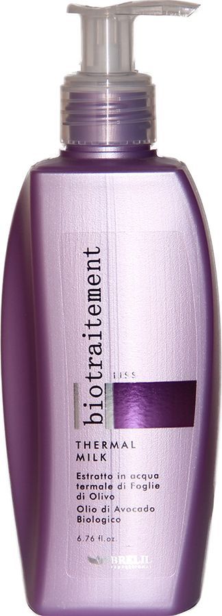 Brelil Bio Traitement Liss Milk Разглаживающее молочко 200 млB069521 Brelil Bio Traitement Liss Milk Разглаживающее молочко 200 млB069521Brelil Bio Traitement Liss Milk Разглаживающее молочко это эффективное средство для ухода за непослушными, кучерявыми или жёсткими волосами. Средство создано на основе инновационной формулы итальянского бренда Brelil Professional, которая содержит экстракт масла авокадо, экстракт листьев оливы и термальную воду. Экстракт масла авокадо в комплексе с ненасыщенными жирными кислотами Омега-6 и Омега-9, оказывает на волосы отличный разглаживающий и тонизирующий эффект, питает волосы витаминами и обеспечивает восстановление повреждённой структуры. Натуральный экстракт листьев оливы делает даже самые жёсткие волосы мягкими и эластичными, способствует восстановлению иммунитета.