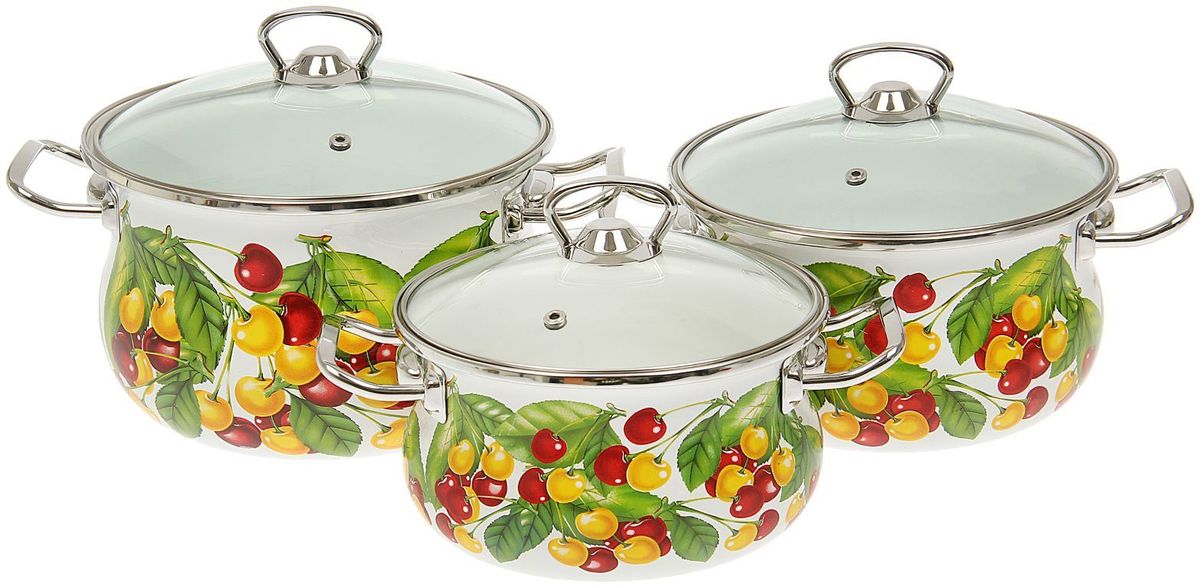 Набор кастрюль Epos Вкусняшка, с крышками, 6 предметов. 14445681444568 Набор кастрюль Epos Вкусняшка, с крышками, 6 предметов. 14445681444568Эмалированная посудая пригодится вам для быстрого приготовления разных типов блюд. Такая посуда подходит для домашнего и профессионального использования.Достоинства:посуда быстро и равномерно нагревается;корпус стоек к ржавчине;изделие легко отмывается в посудомоечной машине.Благодаря приятным цветам кастрюля удачно впишется в любой дизайн интерьера. Наилучшее качество покрытия достигается за счёт того, что посуда проходит обжиг при температуре до 800 градусов.Чтобы предмет сохранял наилучшие эксплуатационные свойства, соблюдайте правила ухода:избегайте ударов и падений;не пользуйтесь высокоабразивными чистящими средствами;не допускайте резких перепадов температуры.Посуда подходит для долговременного хранения пищи.