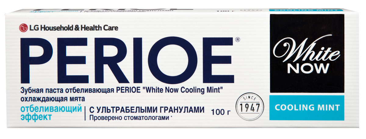 Perioe Зубная паста отбеливающая white now cooling mint охлаждающая мята 100 г