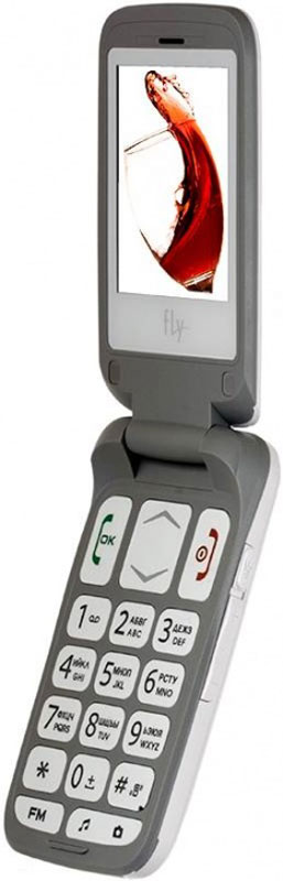 Fly Ezzy Trendy 3, White9585 Fly Ezzy Trendy 3, White9585Fly Ezzy Trendy 3 - раскладной мобильный телефон с поддержкой двух сим-карт и увеличенным размером клавиш.Телефон оснащен двумя слотами для сим-карт, что позволяет удобно комбинировать тарифные планы разных операторов для удобного и выгодного общения.Модель обладает полноцветным экраном с диагональю 2,4 дюйма, очень удобным для настройки или поиска контактов в телефонной книге.Клавиатура телефона с большими клавишами дополнена крупными надписями, которые хорошо читаются. Такой аппарат придется по вкусу детям или пожилым людям, страдающим нарушениями зрения.Телефон сертифицирован EAC и имеет русифицированную клавиатуру, меню и Руководство пользователя.