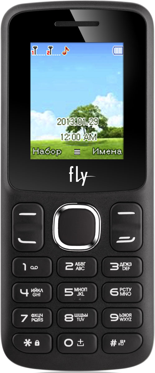 Fly FF179, Black9515 Fly FF179, Black9515Мобильный телефон Fly FF179 оснащен 1,77-дюймовым экраном, созданным с применением технологии TN. За счет этого изображение на нем выглядит четким, ярким и контрастным.Встроенный проигрыватель дает возможность воспроизводить аудио- и видеофайлы популярных форматов. Кроме того, телефон можно использовать в качестве миниатюрного радиоприемника. Модель FF179 читает MP3-файлы и поддерживает работу с картами памяти на 16 Гб. Мобильный телефон помогает экономить на оплате счетов за услуги связи. Он поддерживает две SIM-карты стандартных размеров, позволяя менять операторов или тарифы в зависимости от ситуации.Телефон оснащен емким аккумулятором 600 мАч. Максимальная продолжительность работы устройства в режиме ожидания - 200 часов. При разговоре батареи хватает на 4 часа.Телефон сертифицирован EAC и имеет русифицированную клавиатуру, меню и Руководство пользователя.
