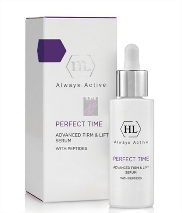 Holy Land Cыворотка Perfect Time Advanced Firma and Lift Serum, 30 мл141098 Holy Land Cыворотка Perfect Time Advanced Firma and Lift Serum, 30 мл141098Линия Perfect Time Holy Land включает косметику, созданную на основе липопептидов и аминокислот. Продукты Перфект Тайм Холи Ленд выравнивают кожу, ускоряя синтез коллагена и эластина, нормализуют водно-жировой баланс и улучшают кровообращение в эпидермисе.Perfect Time Advanced Firm & Lift Serum – уникальное средство с миорелаксирующими пептидами и экстрактом микроводоросли нанохлоропсис. Сыворотка эффективно питает и увлажняет кожу, способствуя ее насыщению кислородом, смягчению и интенсивному обновлению. Благодаря входящим в состав продукта экстрактам гамамелиса, центеллы азиатской и гингко билоба, которые содержат необходимые коже витамины В и С, микроэлементы, органические кислоты и антиоксиданты, сыворотка Перфект Тайм Холи Ленд обладает ярко выраженным омолаживающим действием. При регулярном применении она значительно уменьшает глубину морщин и заломов, подтягивает кожу, делая овал лица более четким и красивым. Способ применения: Нанесите средство на чистую кожу, легкими массажными вбейте до полного впитывания. Рекомендуется использовать 1-2 раза в день. Объем: 30 мл