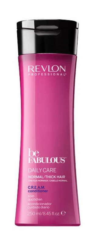 Revlon Professional Be Fabulous C.R.E.A.M. Conditioner For Normal Thick Hair Кондиционер для нормальных/густых волос, 250 мл7222471000 Revlon Professional Be Fabulous C.R.E.A.M. Conditioner For Normal Thick Hair Кондиционер для нормальных/густых волос, 250 мл7222471000Мультиухаживающий кондиционер для нормальных или густых волос испанского бренда Revlon Professional. Предназначен для ежедневного мягкого ухода, обладает мультиухаживающим эффектом: обеспечивает сохранение цвета, восстановление, блеск, антивозрастной эффект и увлажнение. Не утяжеляет и не склеивает волосы. Облегчает процесс расчесывания и укладки.Применение: нанести небольшой объем кондиционера для нормальных и густых волос Revlon на вымытые влажные волосы, оставить на 1-2 минуты, тщательно промыть теплой водой. Для достижения эффекта профессионально ухоженных сияющих волос рекомендуется дополнительное использование очищающего шампуня и маски для нормальных или густых волос серии Be Fabulous Cream Revlon.Объем: 1000 мл