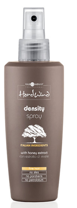 Hair Company Professional Head Wind Density Spray Спрей, придающий объём, 200 мл256197/LB12522 RUS Hair Company Professional Head Wind Density Spray Спрей, придающий объём, 200 мл256197/LB12522 RUSУтолщайте волосяные стержни по всей длине, увеличивая объем прически и облегчая процесс укладки! Попробуйте профессиональный спрей Head Wind Density на основе меда итальянского бренда Hair Company.Особенности продукта:• Облегчает процесс расчесывания и укладки.• Обладает увлажняющими и витаминизирующими свойствами.• Идеально подходит для ухода за тонкими волосами.• Утолщает волосяные стержни по всей длине, не утяжеляя и не склеивая их.• Формула спрея основана на экстракте пчелиного меда и обогащена высокими питательными и уплотняющими свойствами.• Имеет приятный медовый аромат.Способ применения:• Распылить небольшой объем спрея на чистые подсушенные волосы с расстояния 30-50 см, не смывать. Уложить как обычно.• Для максимального эффекта объемных плотных волос рекомендуется использование дополнительных уходовых средств серии Head Wind Density.Объем: 200 мл