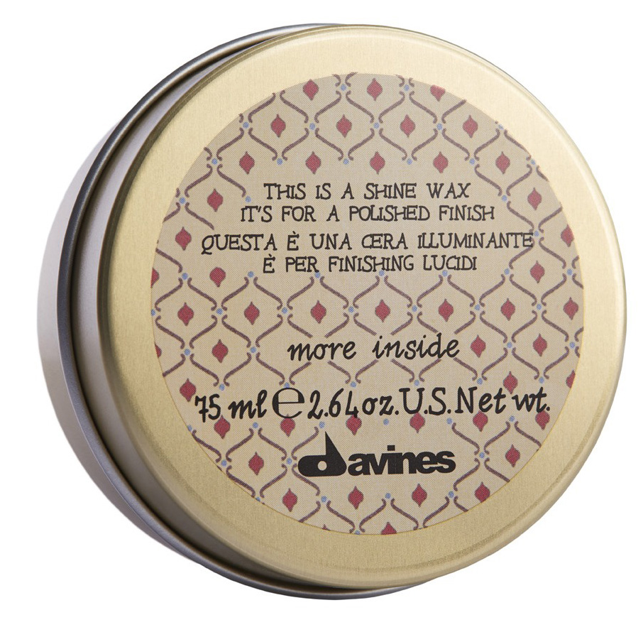 Davines More Shine Wax Воск-блеск для глянцевого финиша, 75 мл87055 Davines More Shine Wax Воск-блеск для глянцевого финиша, 75 мл87055Легкая формула воска создает текстуру и придает блеск волосам. Позволяет перечесывать укладку. Обладает легкой степенью фиксации.Объем: 75 мл