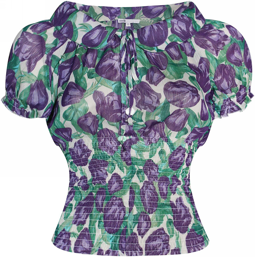 Блузка женская oodji Collection, цвет: белый, фиолетовый. 21408045M/16398/1283F. Размер 36-170 (42-170)21408045M/16398/1283F Блузка женская oodji Collection, цвет: белый, фиолетовый. 21408045M/16398/1283F. Размер 36-170 (42-170)21408045M/16398/1283FЖенская блузка от oodji выполнена из высококачественного материала. Модель с короткими рукавами-фонариками и отложным воротником с завязками оформлена цветочным принтом.
