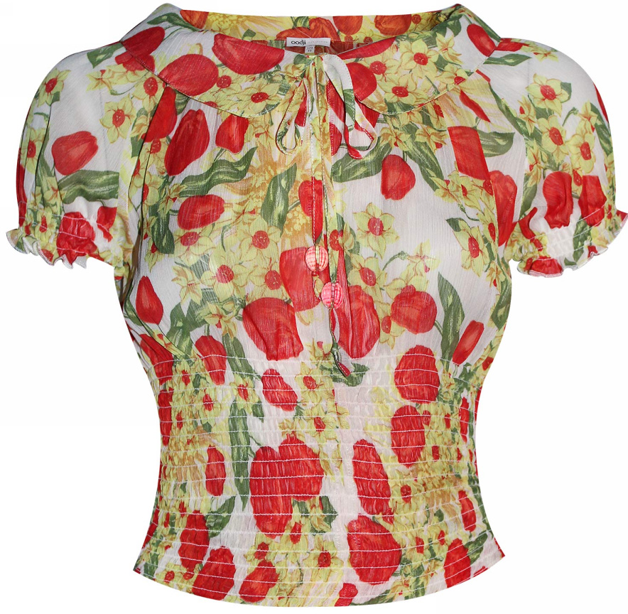 Блузка женская oodji Collection, цвет: кремовый, красный. 21408045M/16398/3045F. Размер 36-170 (42-170)21408045M/16398/3045F Блузка женская oodji Collection, цвет: кремовый, красный. 21408045M/16398/3045F. Размер 36-170 (42-170)21408045M/16398/3045FЖенская блузка от oodji выполнена из высококачественного материала. Модель с короткими рукавами-фонариками и отложным воротником с завязками оформлена цветочным принтом.