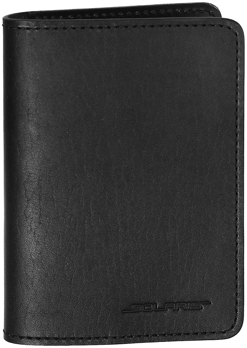 Обложка для паспорта Solaris, цвет: черный. S8101