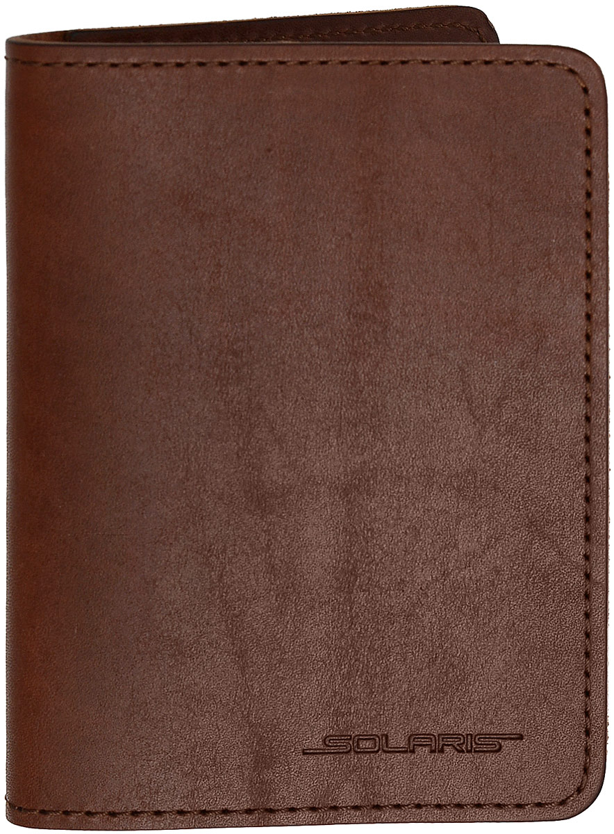 Обложка для паспорта Solaris, цвет: коричневый. S8102