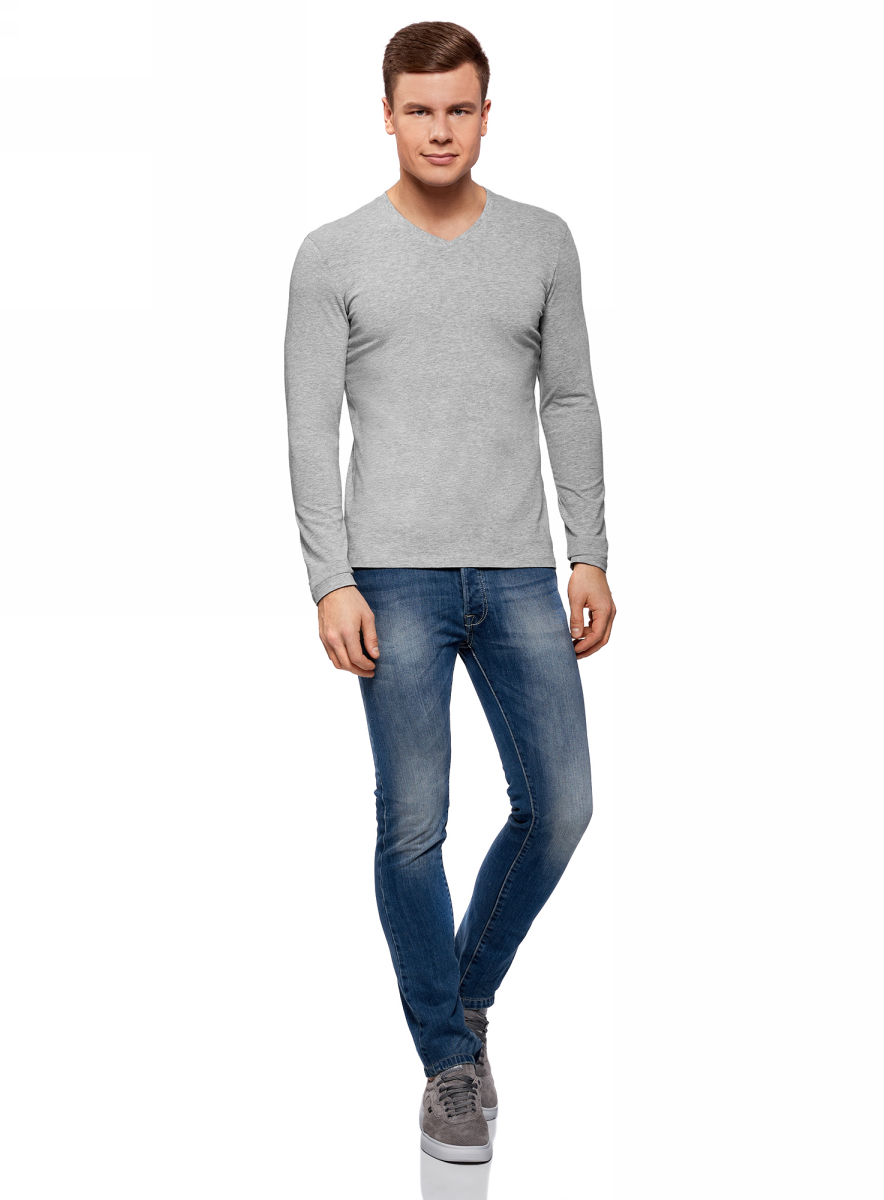Лонгслив мужской oodji Basic, цвет: серый меланж. 5B511002M/39086N/2300M. Размер XXL (58/60)5B511002M/39086N/2300M Лонгслив мужской oodji Basic, цвет: серый меланж. 5B511002M/39086N/2300M. Размер XXL (58/60)5B511002M/39086N/2300MМужской лонгслив от oodji выполнен из эластичного хлопкового трикотажа с добавлением вискозы. Модель с длинными рукавами и V-образным вырезом горловины.
