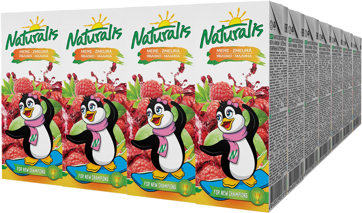Naturalis напиток сокосодержащий яблочно-малиновый, 28 шт по 0,2 лВГС_154 уп Naturalis напиток сокосодержащий яблочно-малиновый, 28 шт по 0,2 лВГС_154 упЯблочно-малиновый нектар Naturalis - это отличный вкус и польза для здоровья. Малина - единственная ягода, которая не утрачивает своих целебных свойств при варке, т.е. содержит и витамин С, и А, некоторые пектиновые вещества. Naturalis в пакете 200 мл с трубочкой - это порционная упаковка, которая понравится вашему ребенку. Перед употреблением взбалтывать.