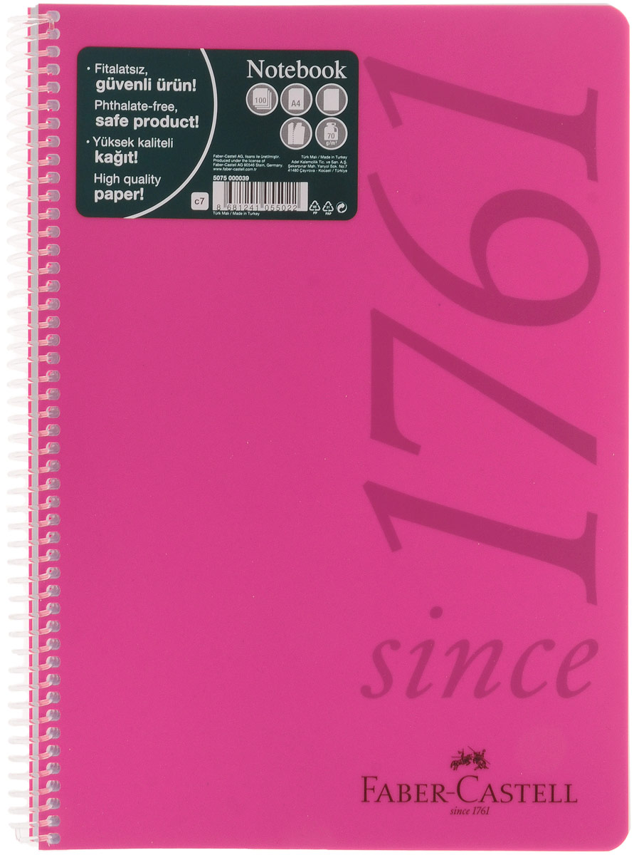 Faber-Castell Блокнот Since 1761 100 листов в линейку цвет розовый507037 Faber-Castell Блокнот Since 1761 100 листов в линейку цвет розовый507037Оригинальный блокнот Faber-Castell Since 1761 в твердой пластиковой обложке подойдет для памятных записей, любимых стихов и многого другого.Блок состоит из 100 листов в линейку. Блокнот изготовлен со спиралью. Такой блокнот станет не только достойным аксессуаром среди ваших канцелярских принадлежностей, но и практичным подарком для в близких и друзей.