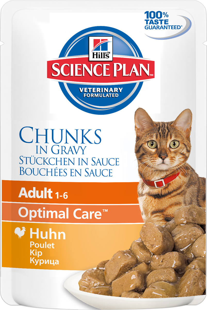 Консервы Hills Optimal Care для взрослых кошек, с курицей, 85 г. 540272104 Консервы Hills Optimal Care для взрослых кошек, с курицей, 85 г. 540272104Консервы для кошек Hills - это полноценный сбалансированный корм для взрослых кошек. Состав: мясо и пептиды животного происхождения, зерновые злаки, экстракты растительного белка, производные растительного происхождения, различные виды сахаров, минералы, яйцо и его производные, масла и жиры. Анализ: белок 8%, жир 4,3%, клетчатка 0,4%, зола 1,1%, влага 80%, кальций 0,15%, фосфор 0,13%, натрий 0,07%, магний 0,01%; на кг: витамин Е 115 мг, витамин С 20 мг, бета-каротин 0,3 мг.Добавки на кг: Е671 (Витамин D3) 210 МЕ, Е1 (железо) 36 мг, Е2 (йод) 0,7 мг, Е4 (медь) 7,7 мг, Е5 (марганец) 3,4 мг, Е6 (цинк) 38 мг, натуральная карамель (природный краситель).Вес: 85 г.Товар сертифицирован.