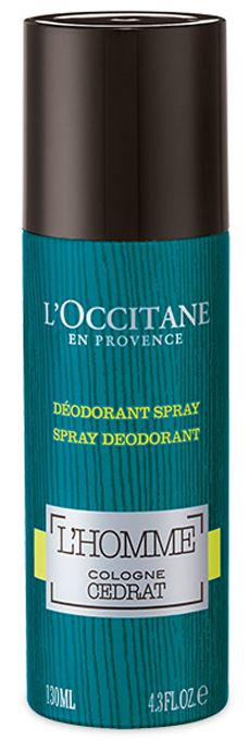 LOccitane Деодорант-спрей Акватический Цедрат, 130 мл469361 LOccitane Деодорант-спрей Акватический Цедрат, 130 мл469361Спрей-деодорант с освежающим эффектом и ароматом Акватического Цедрата для защиты на протяжении всего дня. LOccitane открывает для нас бодрящие свойства экстракта цитрона, стимулирующего обновление клеток кожи и восстанавливающего эпидермис. Экстракт цитрона лег в основу новой линии ухода за кожей для мужчин Цедрат. Продукты со свежей и легкой текстурой обладают множеством ценных свойств: они увлажняют, матируют и заряжают кожу энергией.