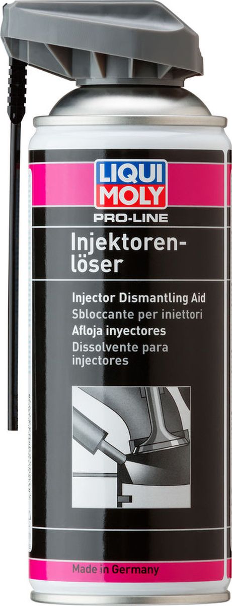 Средство для демонтажа форсунок Liqui Moly Pro-Line Injektorenloser, 0,4 л3379 Средство для демонтажа форсунок Liqui Moly Pro-Line Injektorenloser, 0,4 л3379Для быстрого и эффективного демонтажа форсунок, свечей накала и зажигания. Быстро отпускает соединения сзагрязнениями и поврежденной коррозией резьбой.
