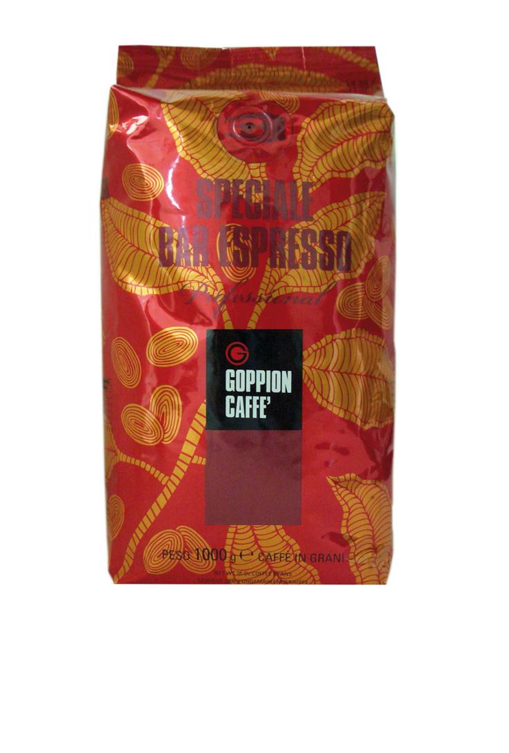 Goppion Caffe Speciale Bar Espresso кофе в зернах, 1 кг8009360004736 Goppion Caffe Speciale Bar Espresso кофе в зернах, 1 кг8009360004736Смесь зерен Арабики с добавлением отборной Робусты. Плотный и округлый вкус, мягкое и сбалансированное послевкусие. Среднее содержание кофеина. Идеален для завтрака, приготовления капучино и молочных напитков.