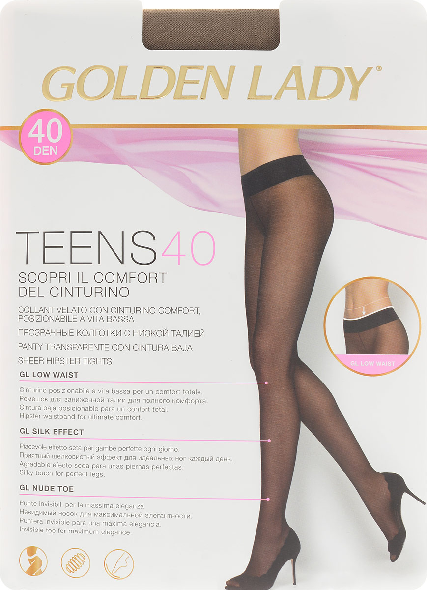 Колготки женские Golden Lady Teens 40 Vita Bassa, цвет: загар. SSP-016962. Размер 3