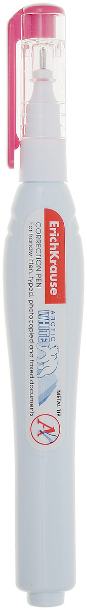 Erich Krause Ручка-корректор Arctic White цвет розовый 10 мл789532_розовый Erich Krause Ручка-корректор Arctic White цвет розовый 10 мл789532_розовыйУдобная ручка для коррекции записи очень компактная, ее можно положить в детский пенал или сумку.Редактирование текста производится при помощи специальной белой жидкости, размешанной в прочном пластиковом корпусе. Наконечник тонкий, можно незаметно исправлять даже мельчайшие детали. Наконечник выполнен из металла, что обеспечивает его прочность.Для предотвращения высыхания жидкости в комплект входит колпачок, плотно закрывающий выходное отверстие.