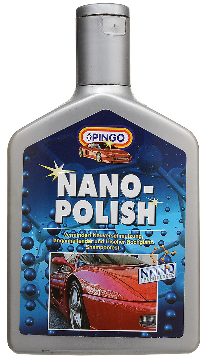 Нано-полироль Pingo, 500 мл00359-1 Нано-полироль Pingo, 500 мл00359-1Новейший продукт,изготовленный с применением современных нано-технологий. Нано-полироль Pingo - результат многолетних исследований новых материалов и технологий, позволяющих обеспечить лакокрасочному покрытию автомобиля надежную длительную консервацию и сочный блеск. Входящие в состав препарата компоненты мягко очищают верхний окислившийся слой лакового покрытия, устраняя мелкие царапины и задиры. Восстанавливает насыщенный цвет, придает яркий блеск. Состав не смывается автошампунем в течение длительного времени. Применяется как для обычных лакокрасочных покрытий, так и для покрытий металлик. Характеристики:Вес: 500 мл.