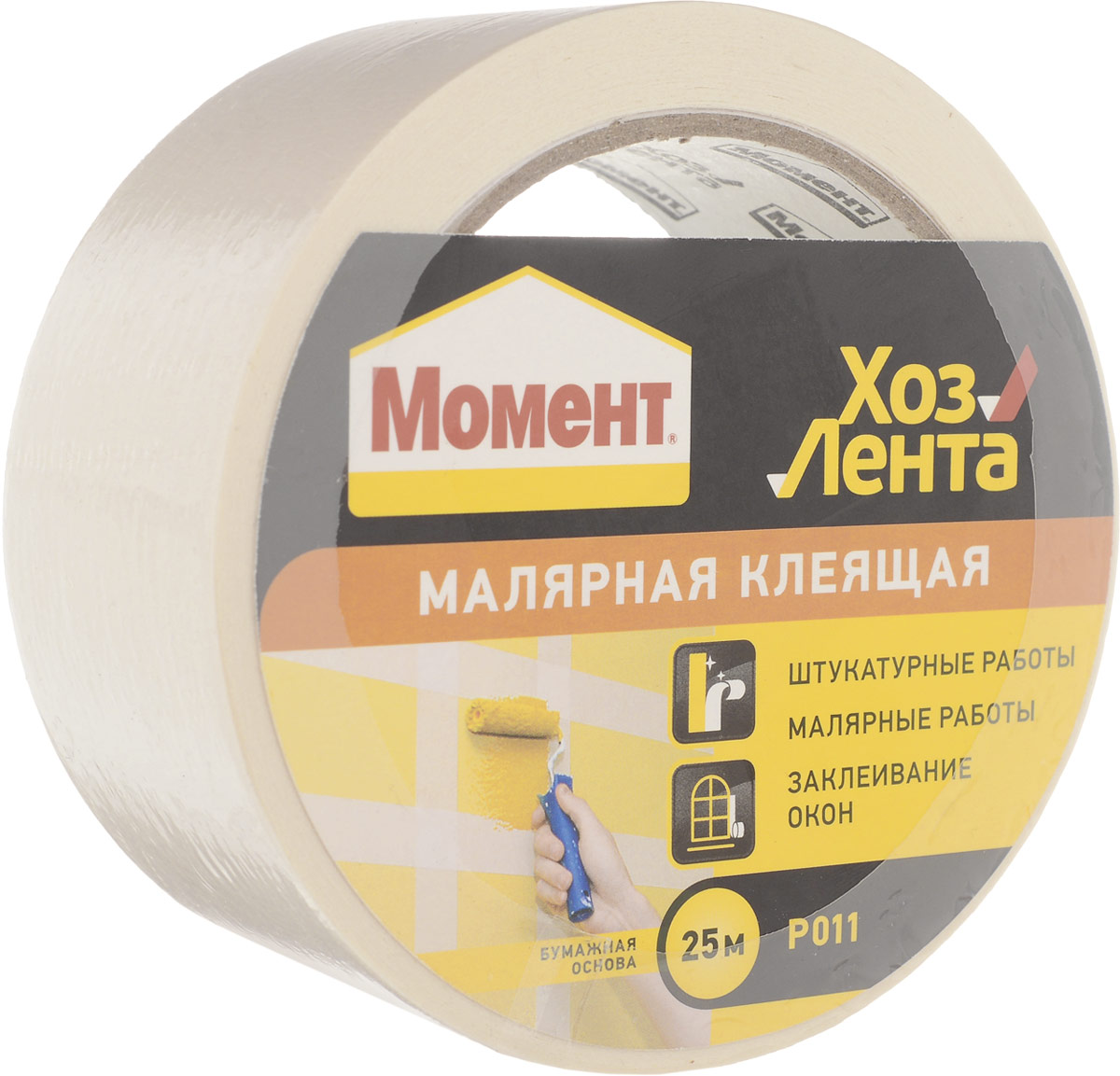 Лента клеящая Момент ХозЛента, малярная, цвет: белый, 25 м1690196 Лента клеящая Момент ХозЛента, малярная, цвет: белый, 25 м1690196Двусторонняя самоклеящаяся лента Момент ХозЛента применяется для соединений, требующих склеивания, герметизации, изоляции, а такжедля временного ремонта изделий и упаковки. Удобна в использовании (легко рвется руками). Преимущества ленты: Прочная. Водонепроницаемая. Не требуется использование ножниц. Состав: полиэтиленовая пленка, ткань, синтетический каучук, смолы. Длина ленты: 25 м. Ширина ленты: 4,8 см.