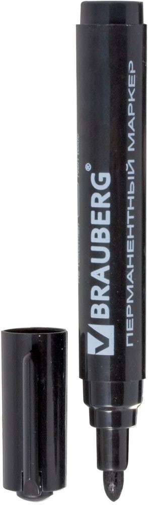 Brauberg Маркер перманентный Classic цвет черный150300 Brauberg Маркер перманентный Classic цвет черный150300Перманентный маркер Brauberg Classic предназначен для письма на любой поверхности.Заправлен водостойкими чернилами.Фетровый наконечник круглой формы характеризуется повышенной износостойкостью.Ширина линии письма - 3 мм.